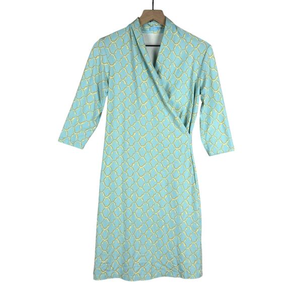 NWT J. McLaughlin Panama Wrap Dress Knee Length 3/4 Sleeve Stretchy Size Medium - Picture 1 of 8